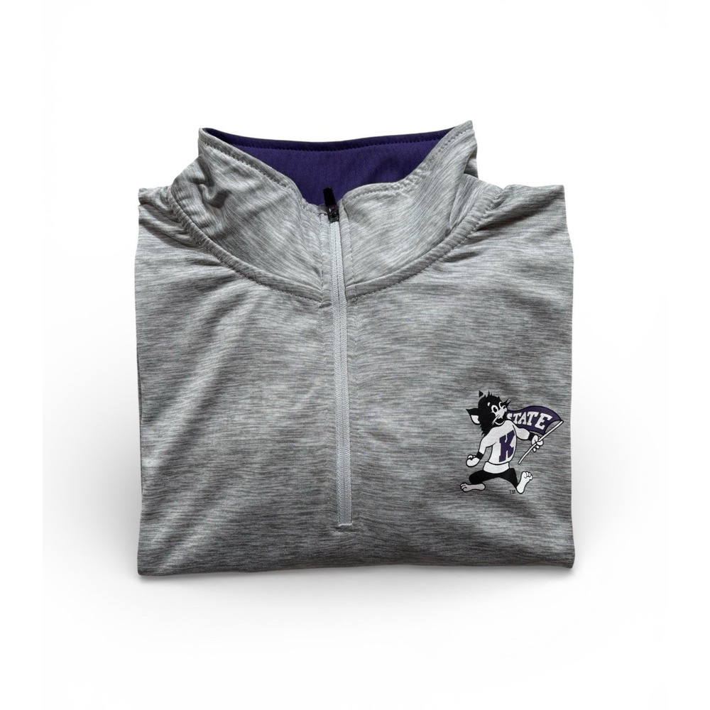 Colosseum Women's K-State Wildcats 1/4 Zip Pullover Medium Gray NWT - 1480 - Picture 7 of 7